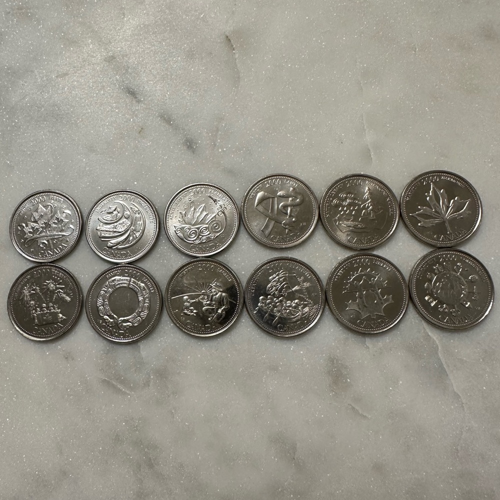 2000 Canada Millennium Quarter Coin Set of 12